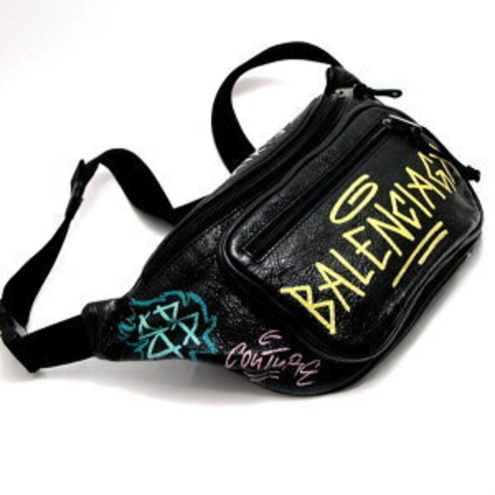 Balenciaga Graffiti Explorer Body Bum Crossbody Belt Bag Black Multicolor - Picture 2 of 6